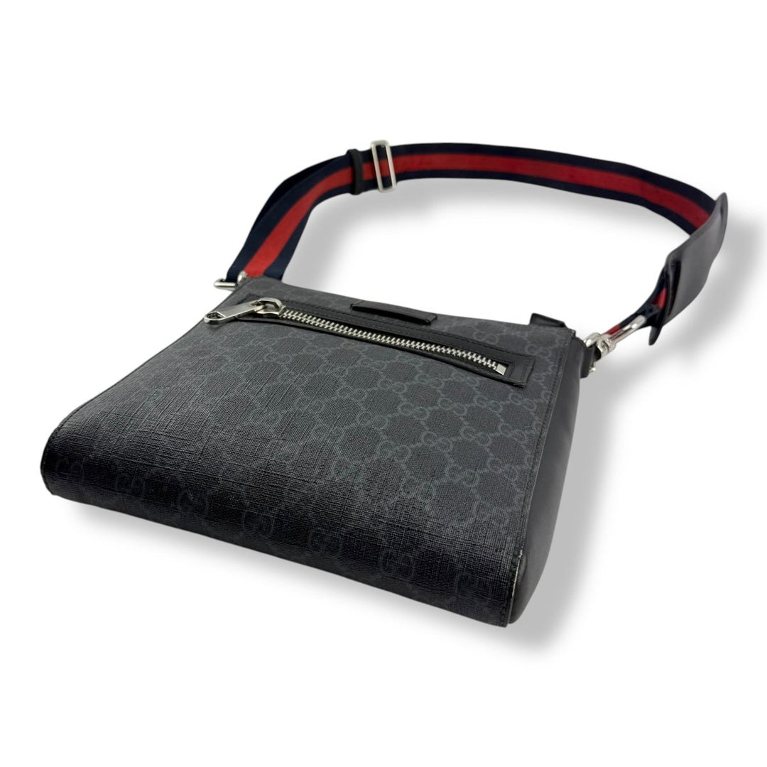 Gucci GG Supreme Monogram Small Black Messenger Bag - Lux Central