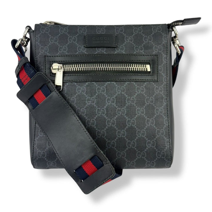 Gucci GG Supreme Monogram Small Black Messenger Bag - Lux Central