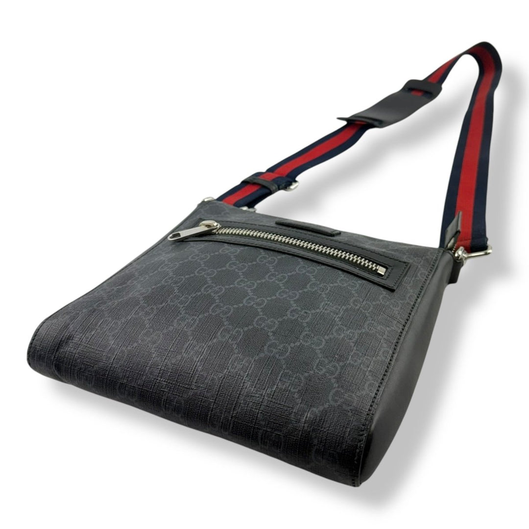 Gucci GG Supreme Monogram Small Black Messenger Bag - Lux Central