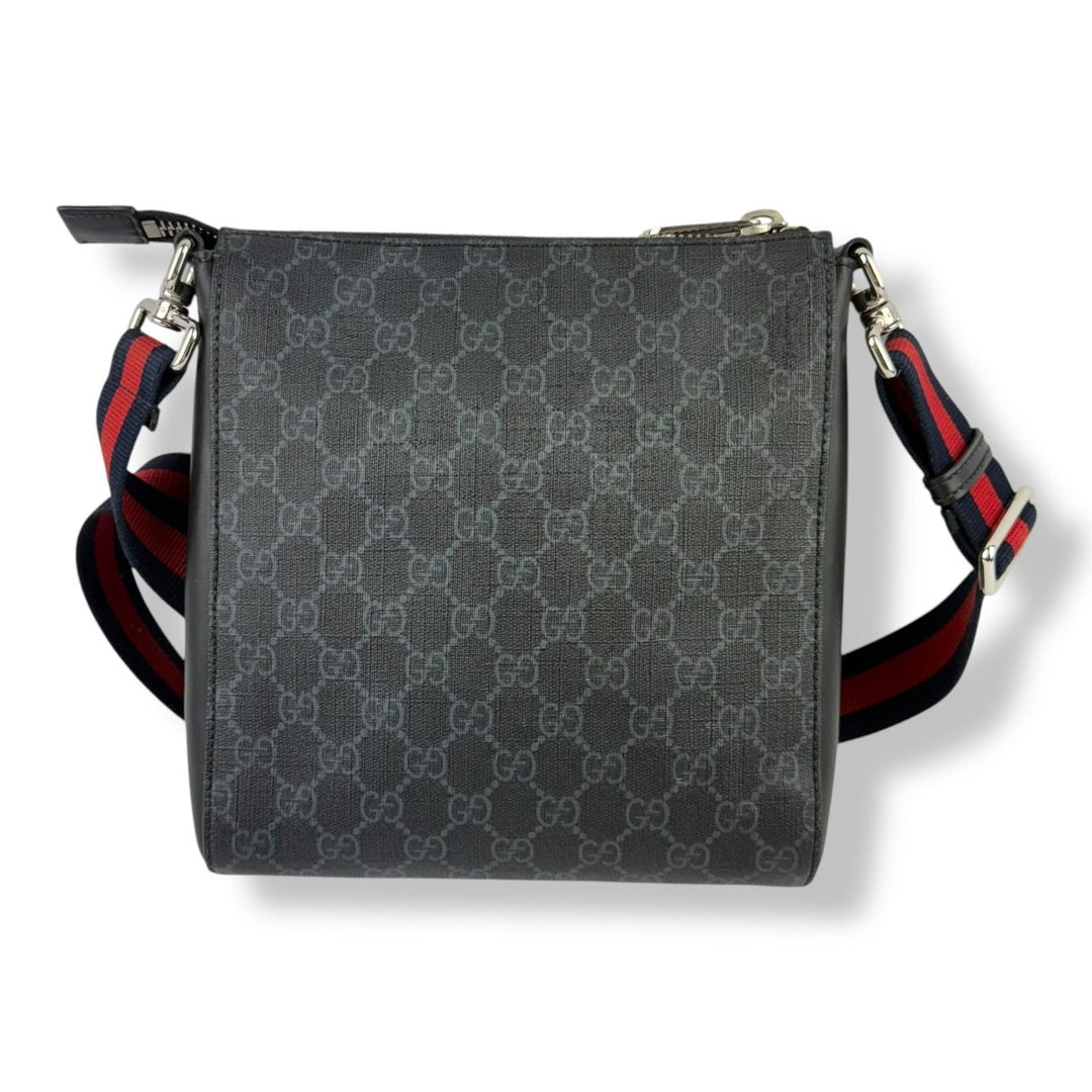 Gucci GG Supreme Monogram Small Black Messenger Bag - Lux Central