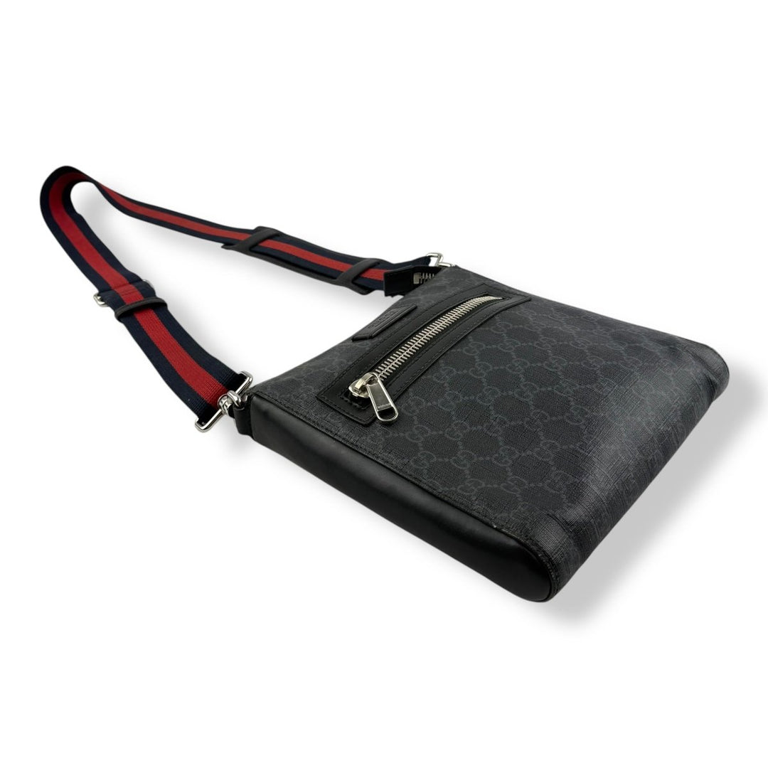 Gucci GG Supreme Monogram Small Black Messenger Bag - Lux Central