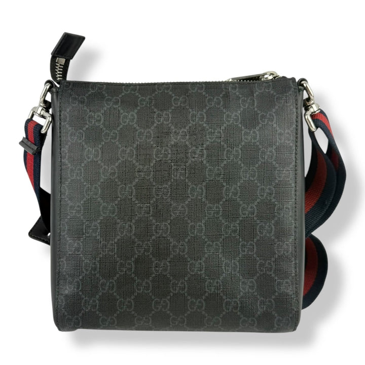 Gucci GG Supreme Monogram Small Black Messenger Bag - Lux Central