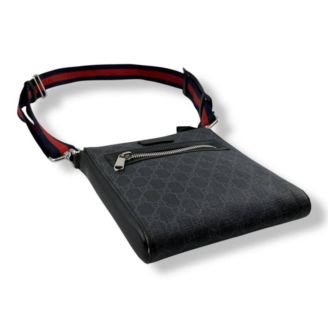 Gucci GG Supreme Monogram Small Black Messenger Bag - Lux Central