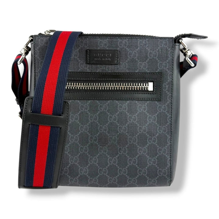 Gucci GG Supreme Monogram Small Black Messenger Bag - Lux Central