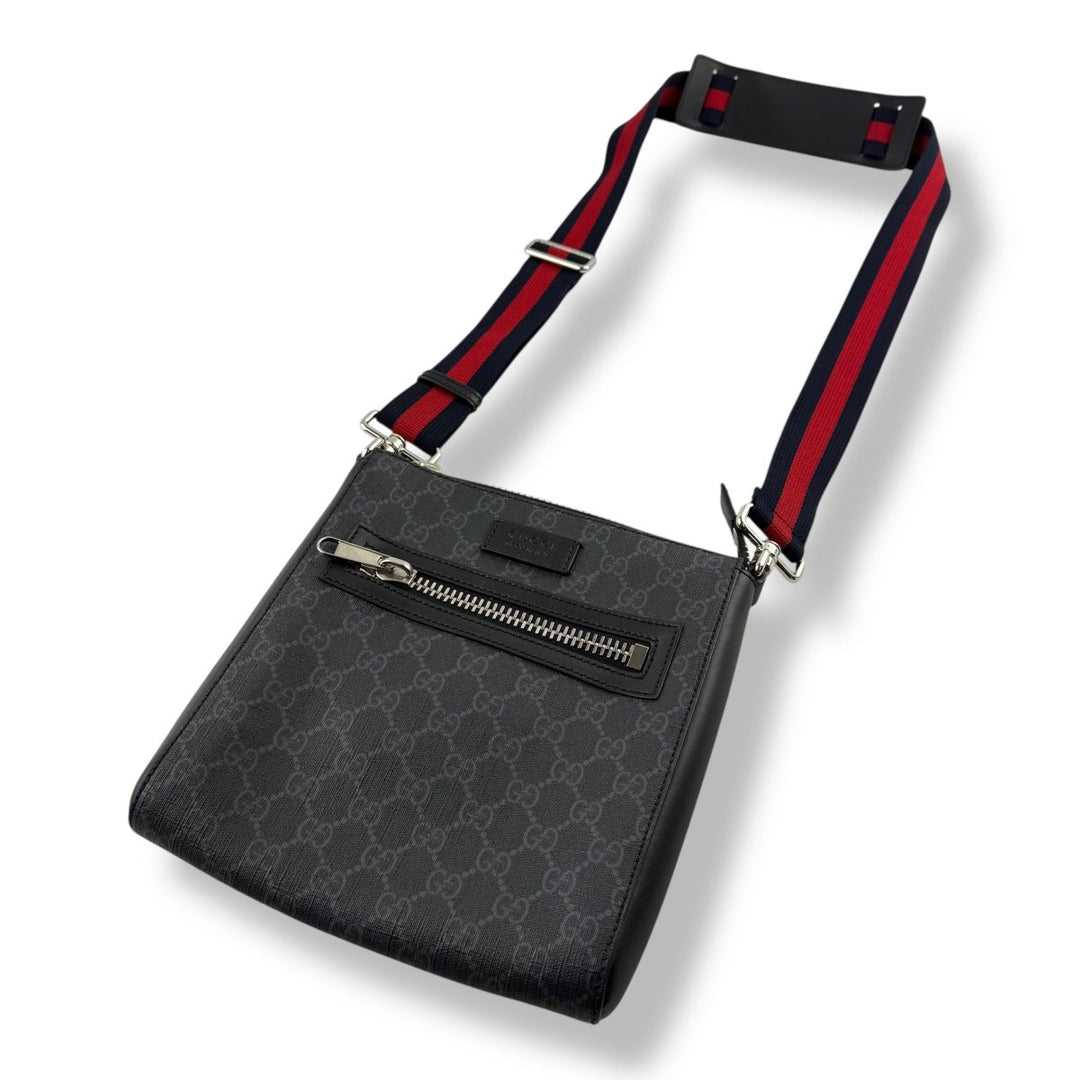 Gucci GG Supreme Monogram Small Black Messenger Bag - Lux Central