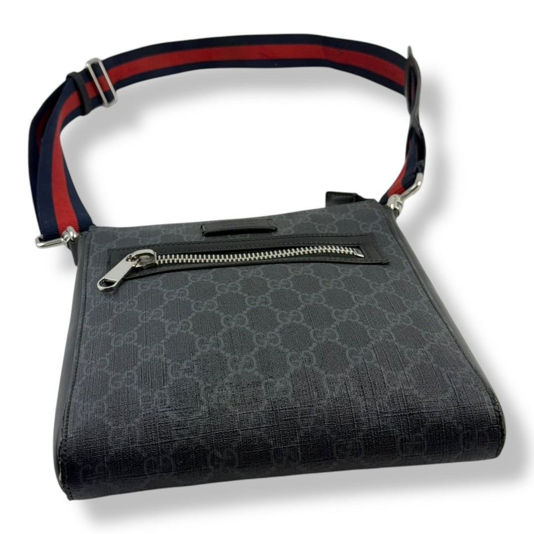 Gucci GG Supreme Monogram Small Black Messenger Bag - Lux Central