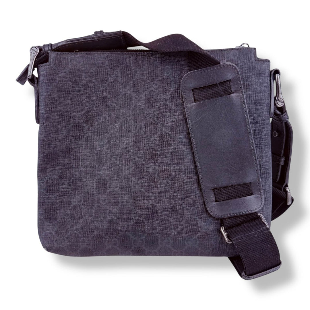 Gucci GG Supreme Monogram Small Black Messenger Bag - Lux Central