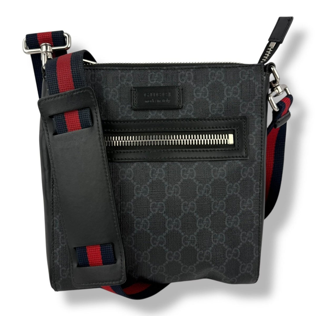 Gucci GG Supreme Monogram Small Black Messenger Bag - Lux Central