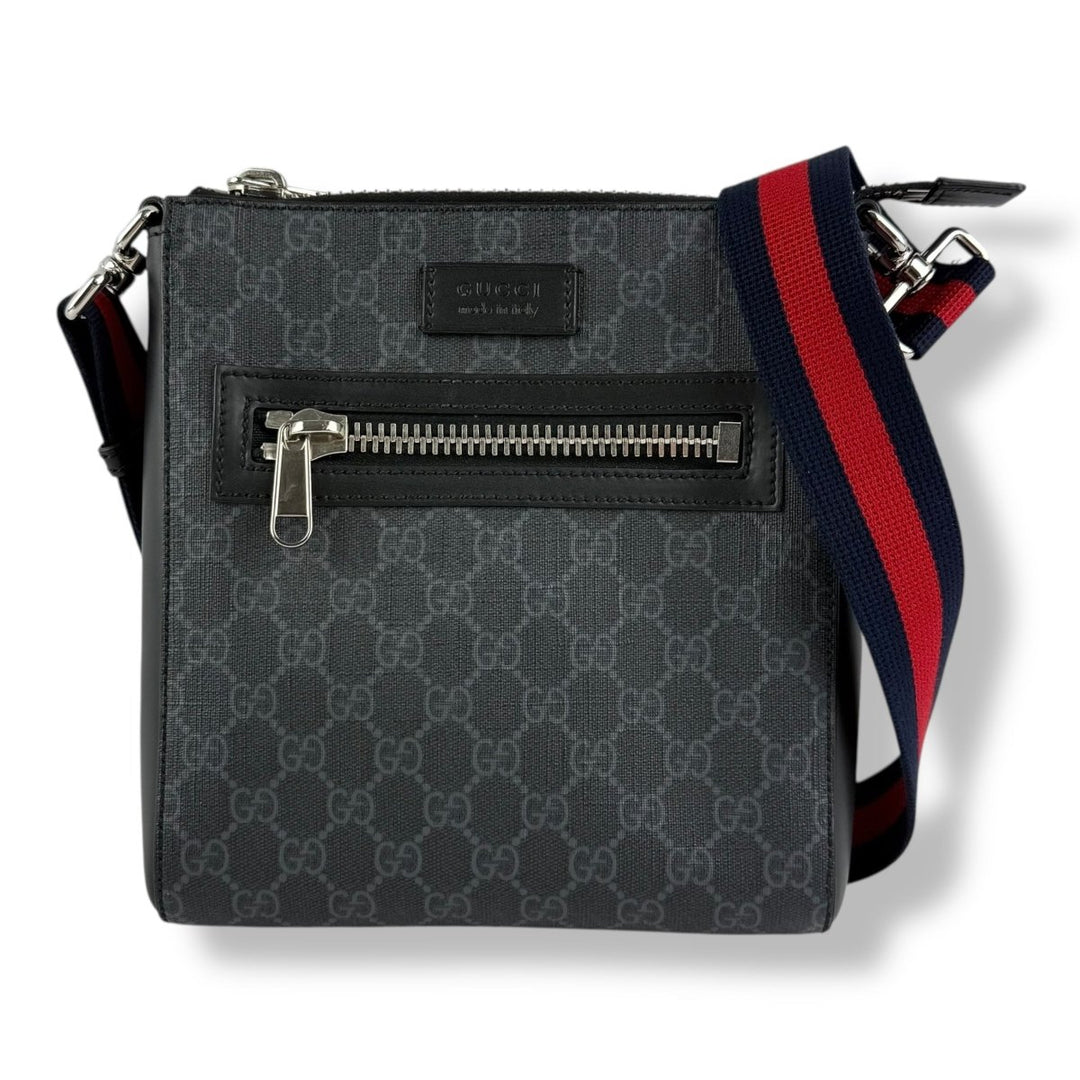 Gucci GG Supreme Monogram Small Black Messenger Bag - Lux Central