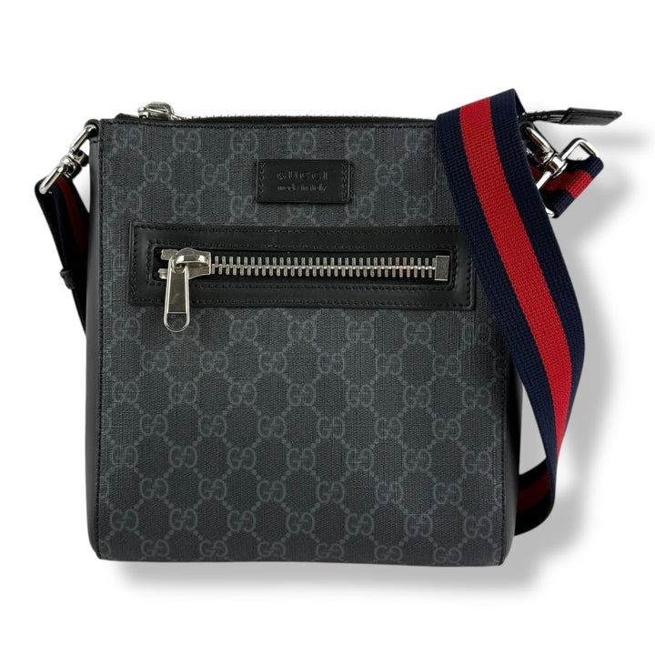 Gucci GG Supreme Monogram Small Black Messenger Bag - Lux Central