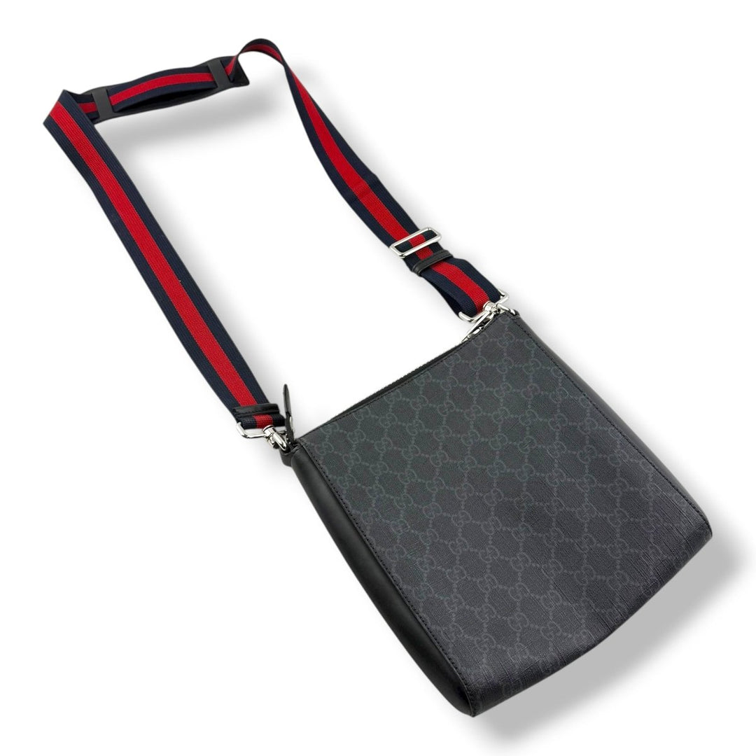 Gucci GG Supreme Monogram Small Black Messenger Bag - Lux Central