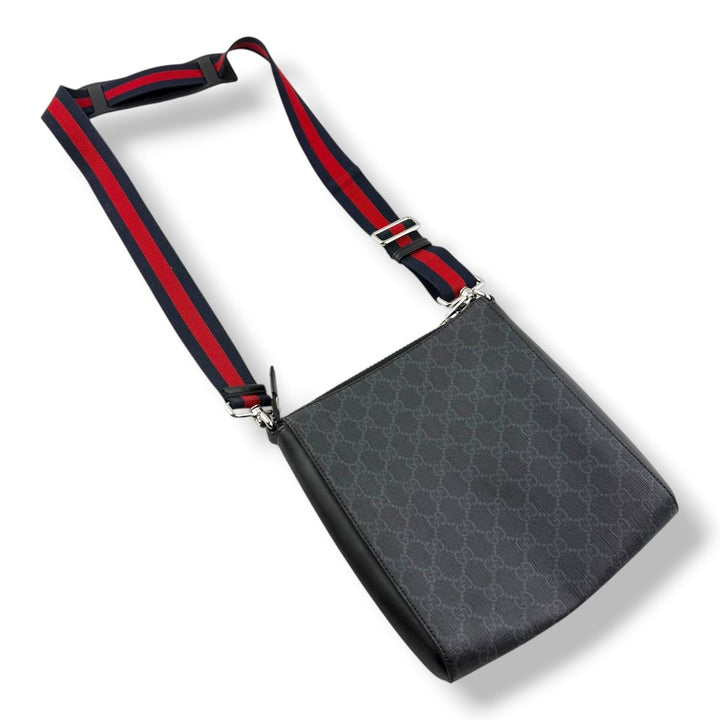 Gucci GG Supreme Monogram Small Black Messenger Bag - Lux Central