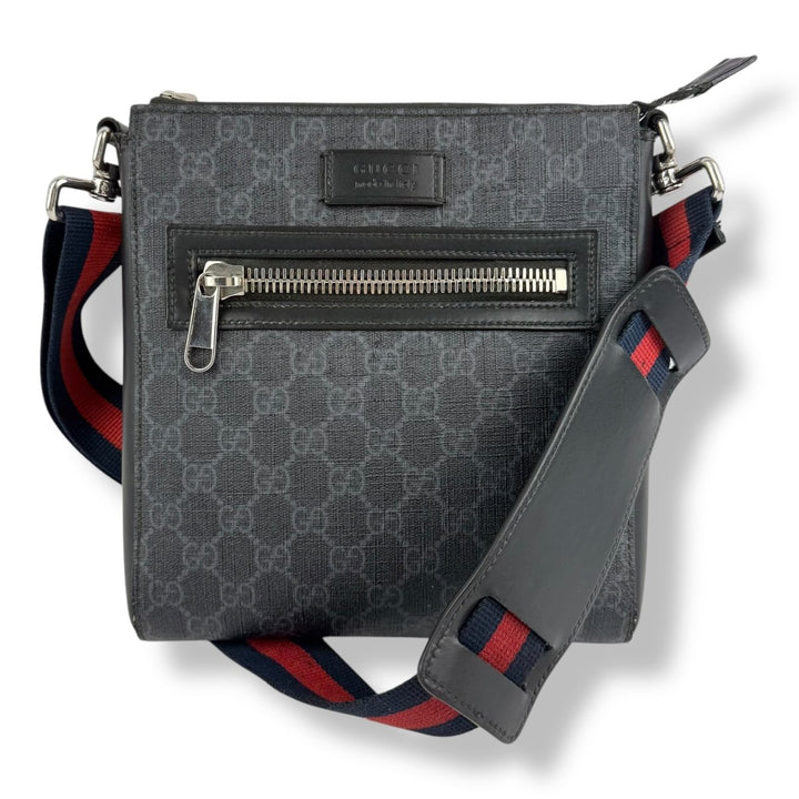 Gucci GG Supreme Monogram Small Black Messenger Bag - Lux Central