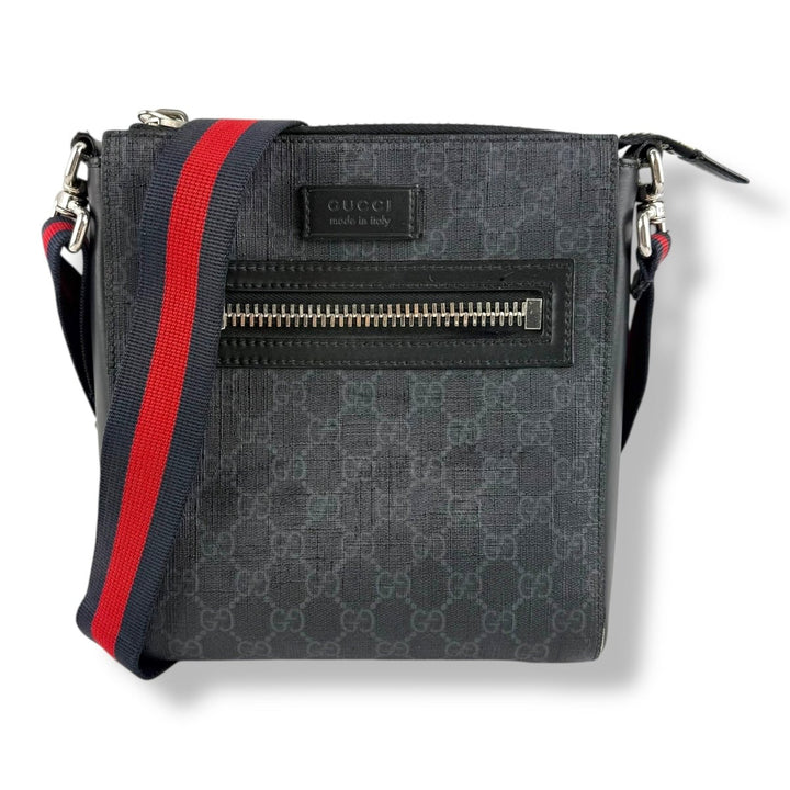 Gucci GG Supreme Monogram Small Black Messenger Bag - Lux Central
