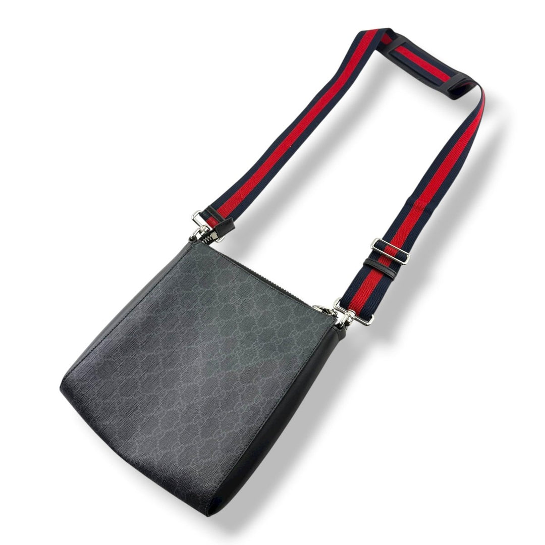 Gucci GG Supreme Monogram Small Black Messenger Bag - Lux Central