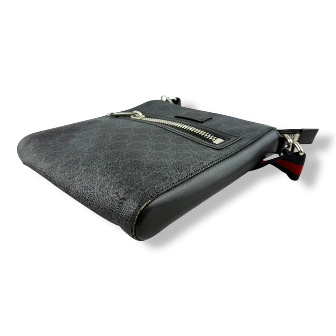 Gucci GG Supreme Monogram Small Black Messenger Bag - Lux Central
