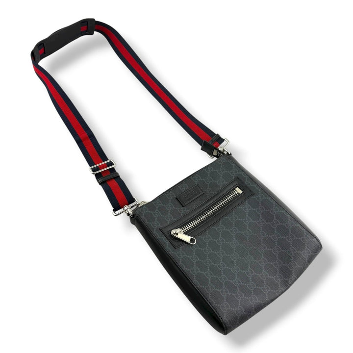 Gucci GG Supreme Monogram Small Black Messenger Bag - Lux Central