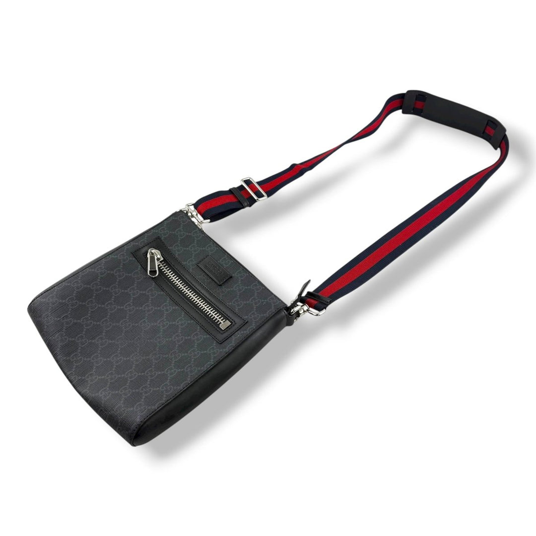 Gucci GG Supreme Monogram Small Black Messenger Bag - Lux Central