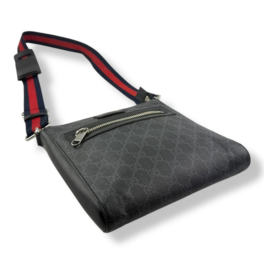 Gucci GG Supreme Monogram Small Black Messenger Bag - Lux Central