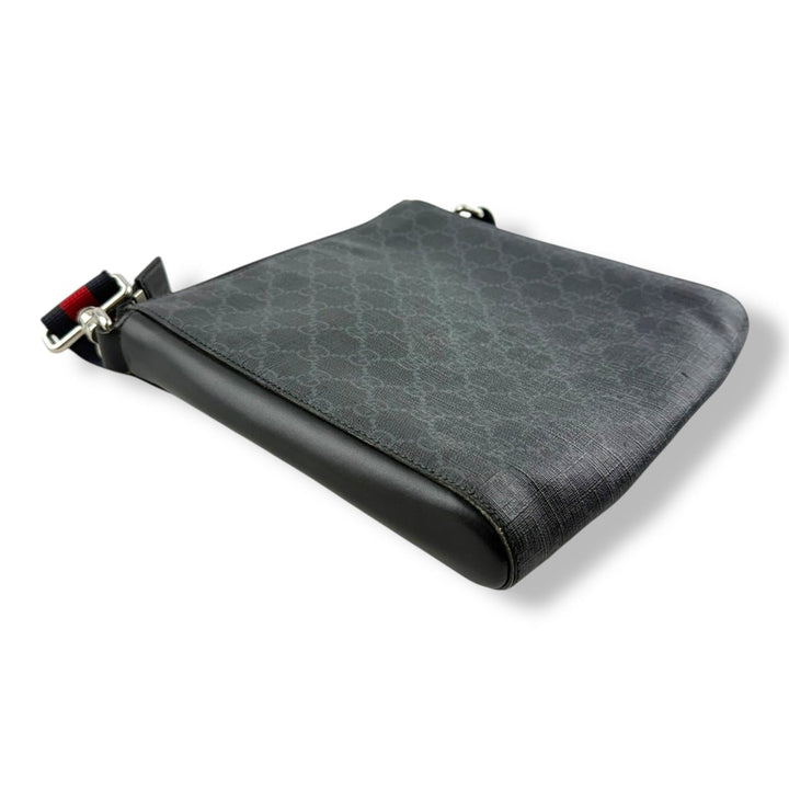 Gucci GG Supreme Monogram Small Black Messenger Bag - Lux Central
