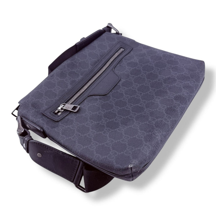 Gucci GG Supreme Monogram Small Black Messenger Bag - Lux Central
