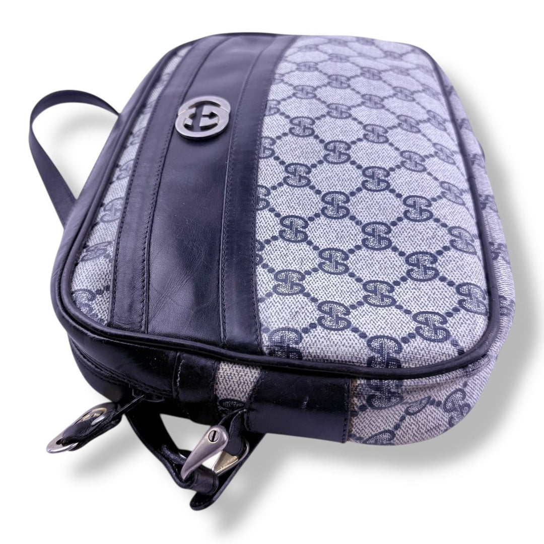 Gucci GG Supreme Monogram Vintage Beige/Navy Crossbody Handbag - Lux Central