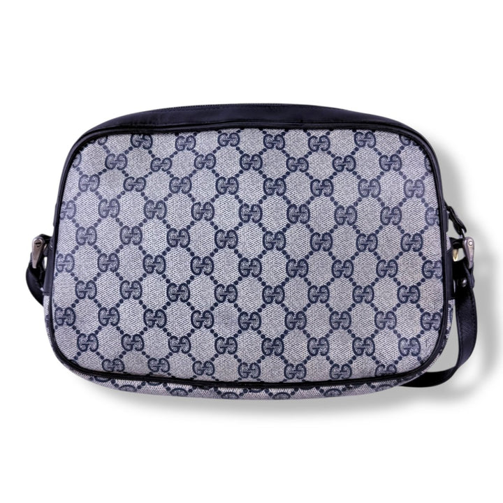 Gucci GG Supreme Monogram Vintage Beige/Navy Crossbody Handbag - Lux Central