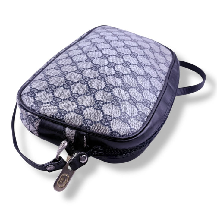 Gucci GG Supreme Monogram Vintage Beige/Navy Crossbody Handbag - Lux Central