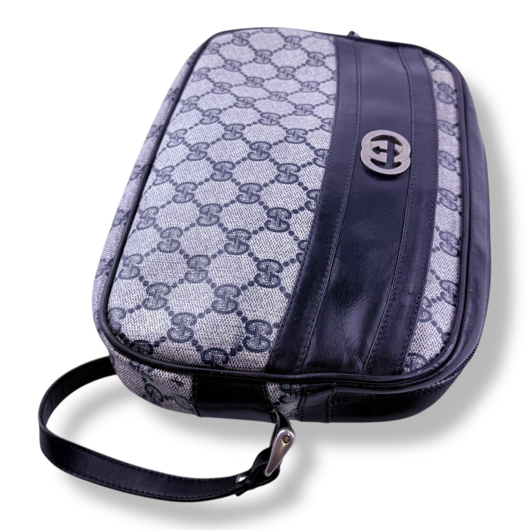 Gucci GG Supreme Monogram Vintage Beige/Navy Crossbody Handbag - Lux Central
