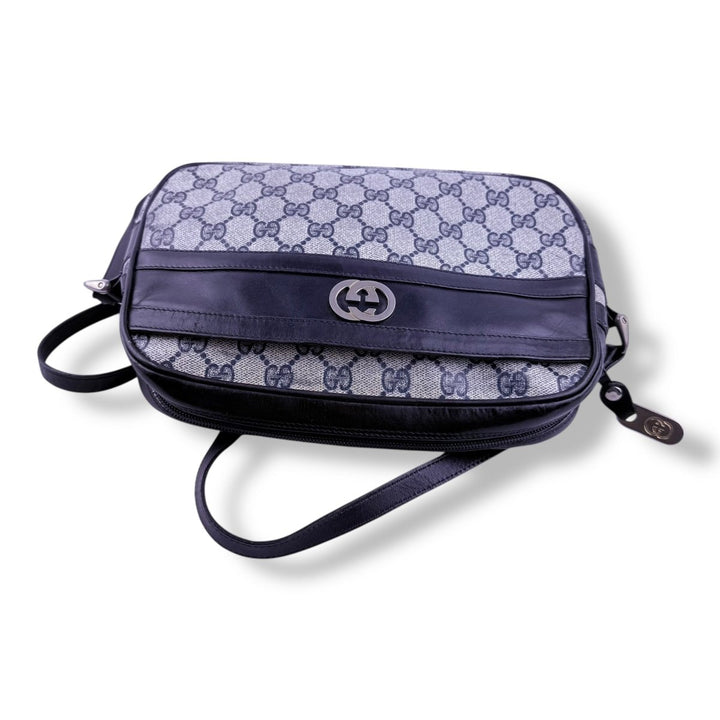 Gucci GG Supreme Monogram Vintage Beige/Navy Crossbody Handbag - Lux Central