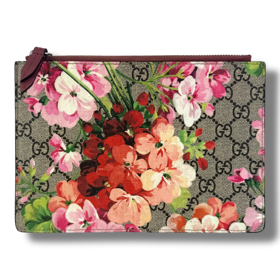 Gucci GG Supreme Multi Bloom Clutch Pouch - Lux Central
