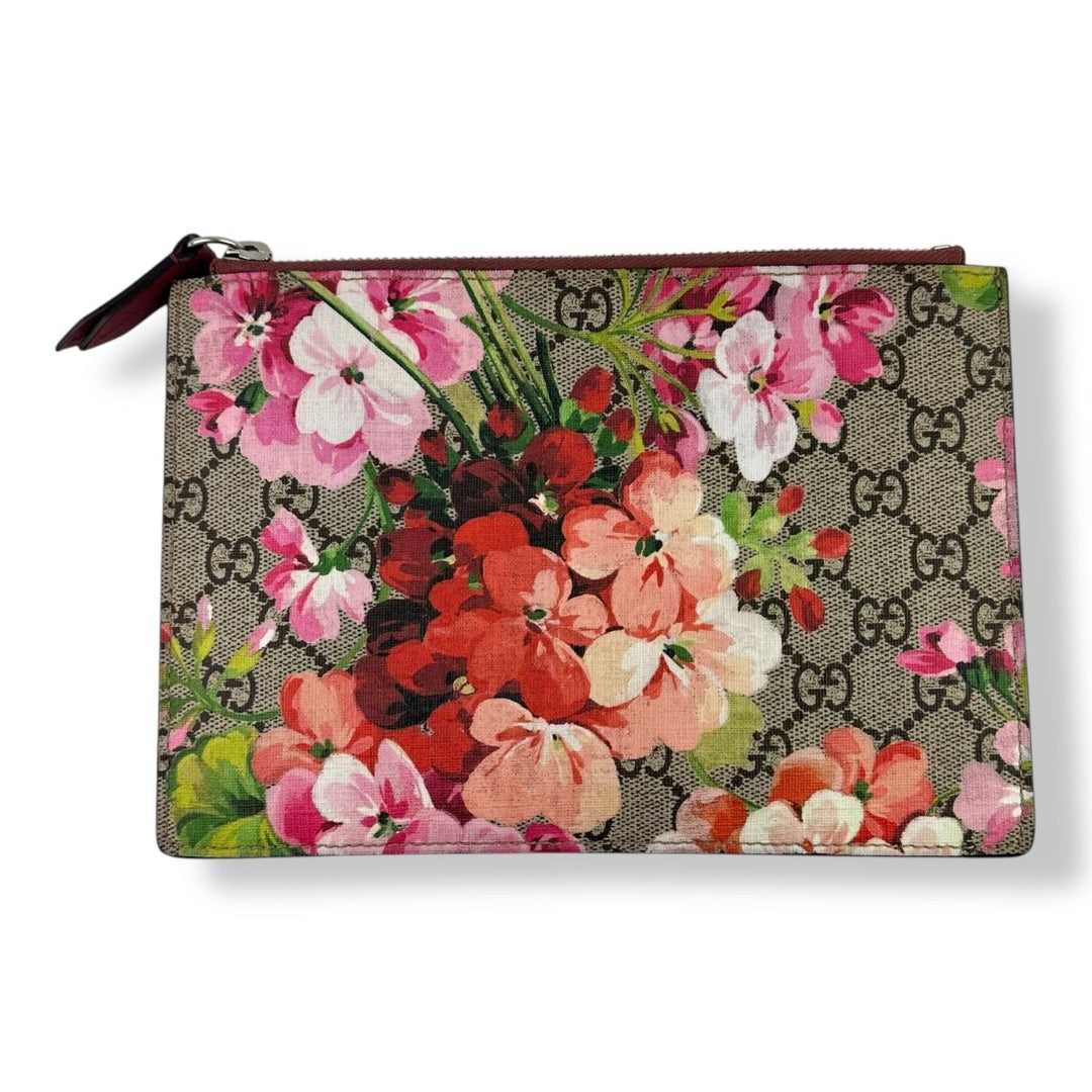 Gucci GG Supreme Pink Bloom Clutch Pouch - Lux Central