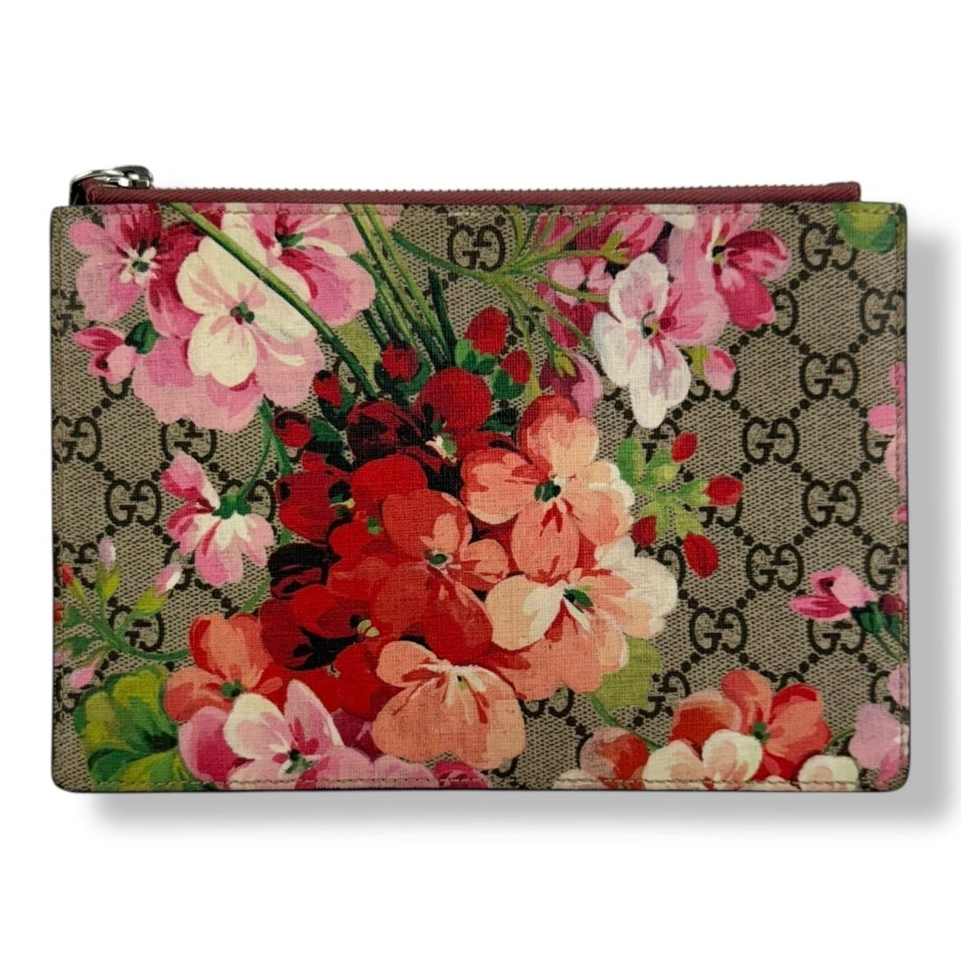 Gucci GG Supreme Pink Bloom Clutch Pouch - Lux Central