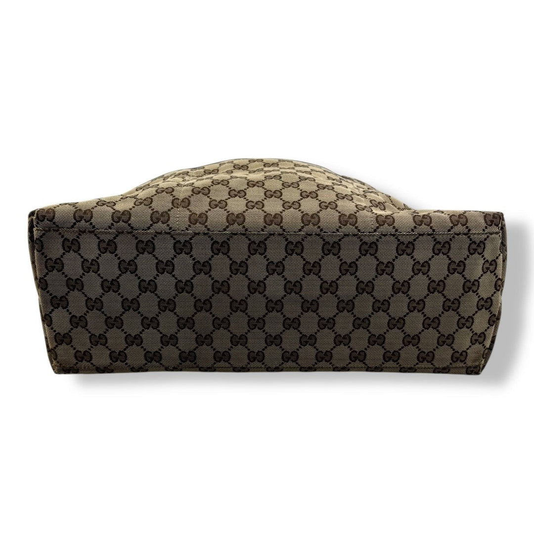 Gucci GG Supreme Sherry Canvas Monogram Beige Tote Handbag - Lux Central