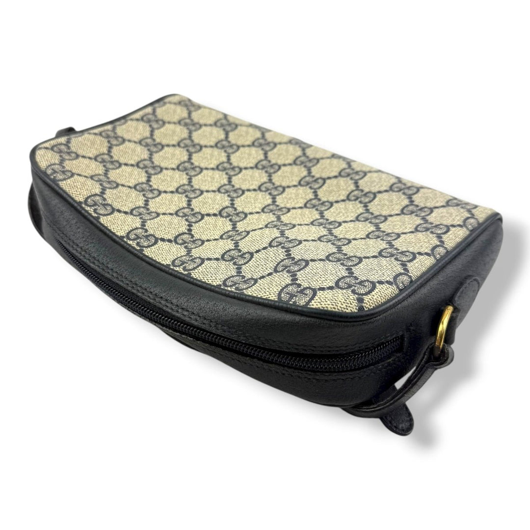 Gucci GG Supreme Sherry Line Beige/Navy Crossbody Bag - Lux Central