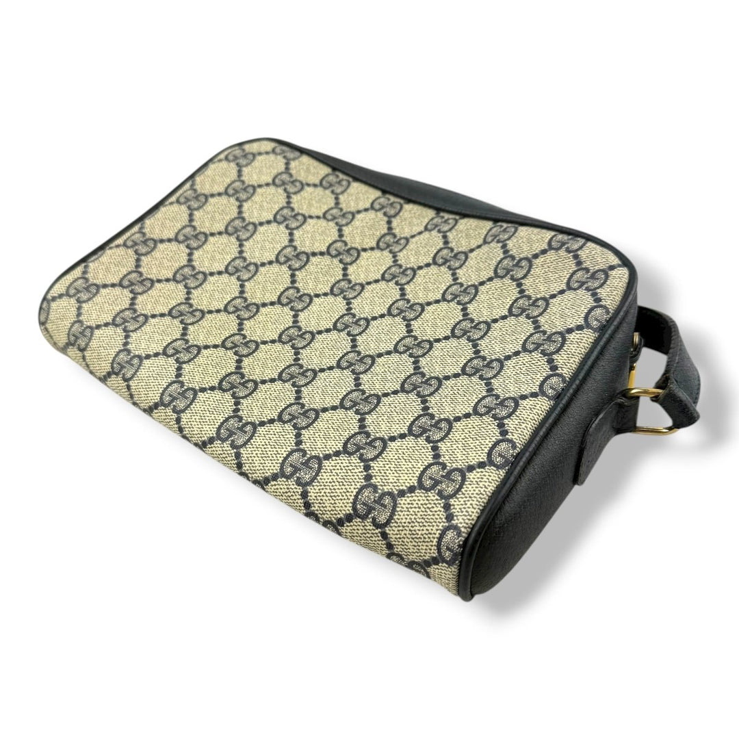 Gucci GG Supreme Sherry Line Beige/Navy Crossbody Bag - Lux Central