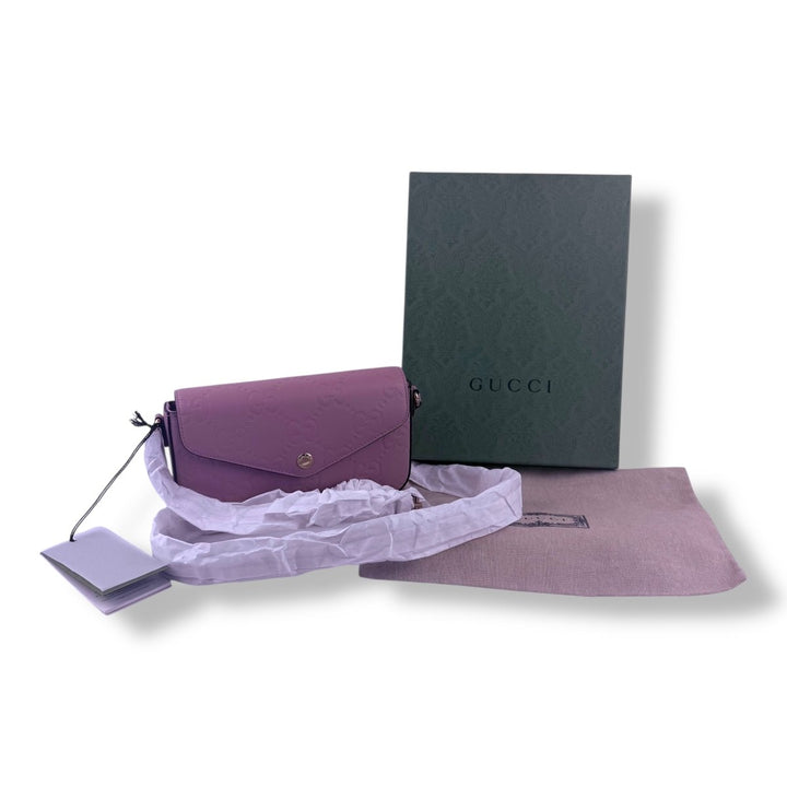 Gucci Gilbert GG Monogram Pink Crossbody Handbag - Lux Central
