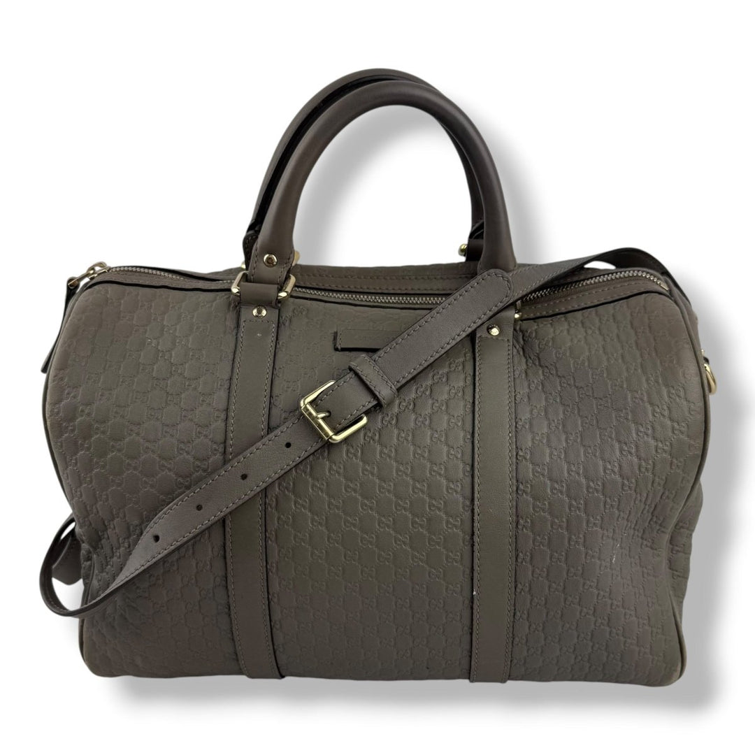 Gucci Guccissima Beige GG Monogram Boston 30 Bag - Lux Central