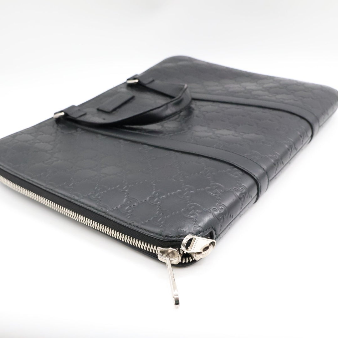 Gucci Guccissima Black Briefcase Business Bag - Lux Central