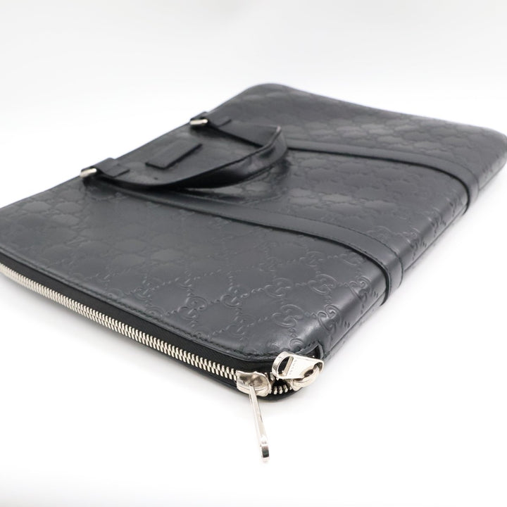 Gucci Guccissima Black Briefcase Business Bag - Lux Central