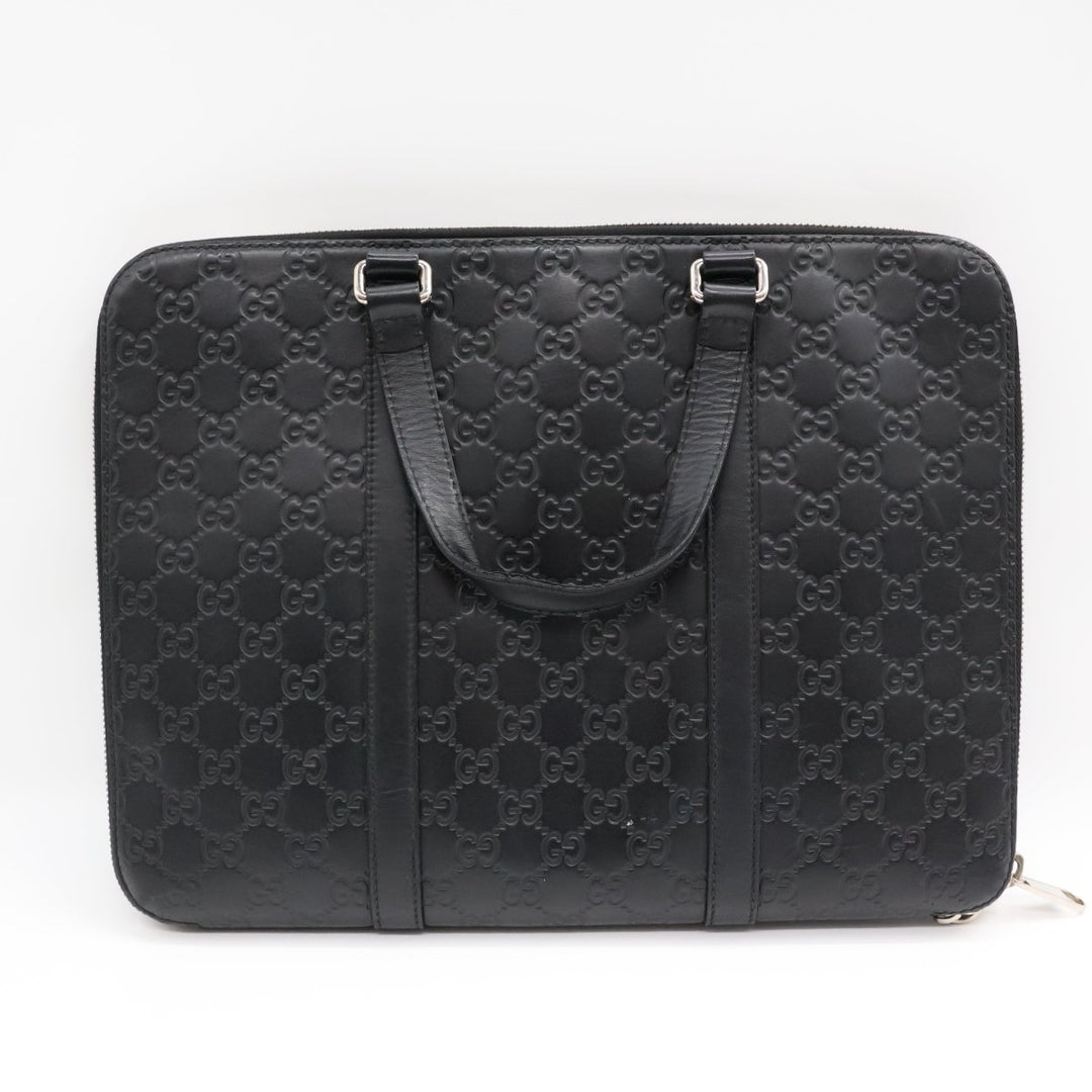 Gucci Guccissima Black Briefcase Business Bag - Lux Central