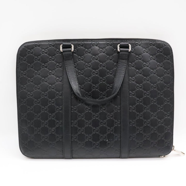 Gucci Guccissima Black Briefcase Business Bag - Lux Central