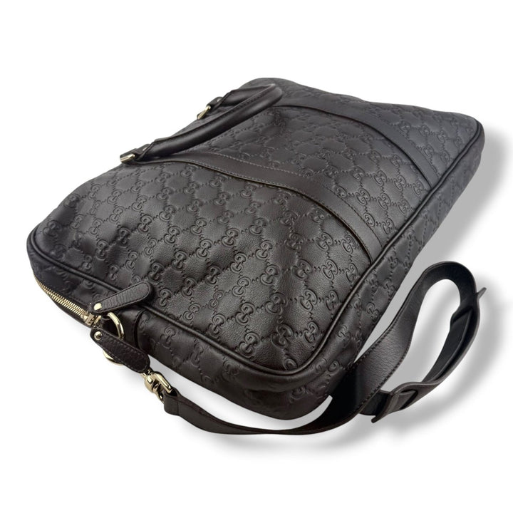 Gucci Guccissima Black Briefcase Business Bag - Lux Central