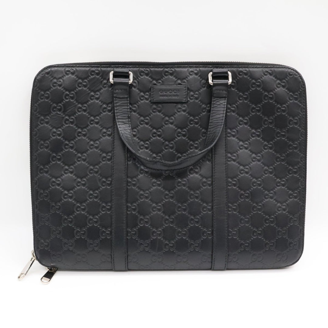 Gucci Guccissima Black Briefcase Business Bag - Lux Central