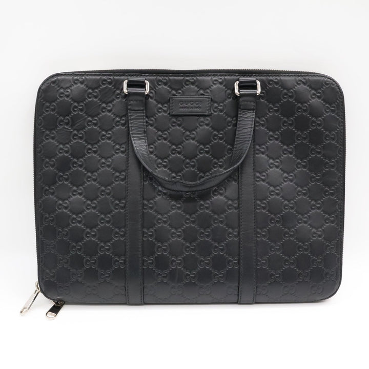 Gucci Guccissima Black Briefcase Business Bag - Lux Central