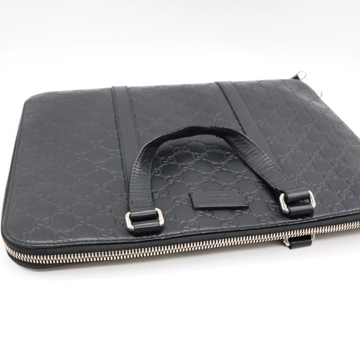 Gucci Guccissima Black Briefcase Business Bag - Lux Central