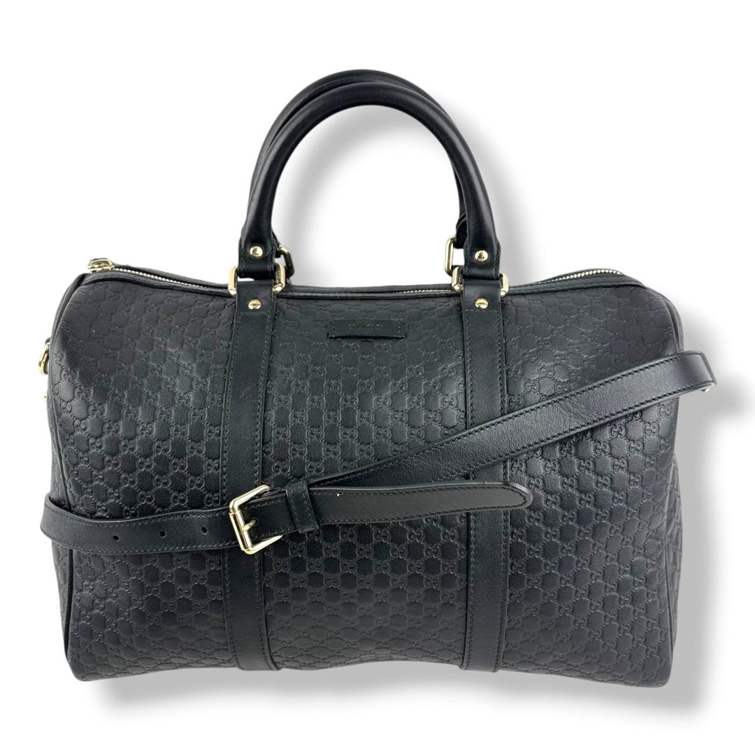 Gucci Guccissima Black GG Monogram Duffle Bag - Lux Central