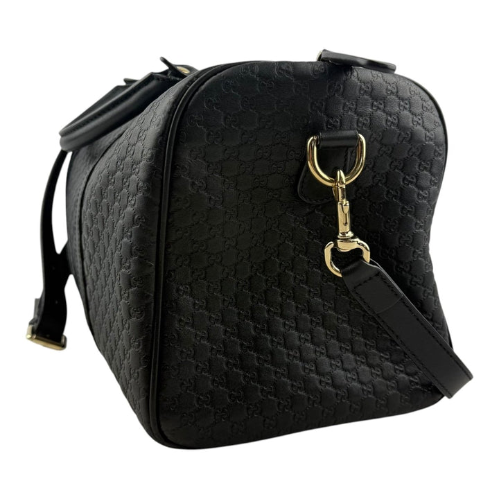 Gucci Guccissima Black GG Monogram Duffle Bag - Lux Central