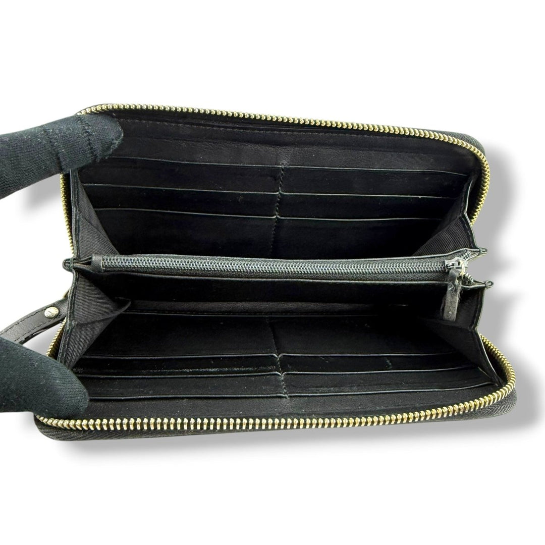 Gucci Guccissima Black Zip Around Long Wallet - Lux Central