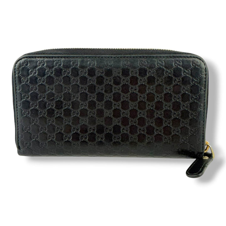 Gucci Guccissima Black Zip Around Long Wallet - Lux Central